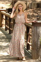 FRONT TIE NECK WITH ELASTIC WAIST MAXI DRESS