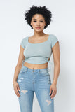 Side Hole And Ties Off Shoulder Crop Top