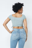 Side Hole And Ties Off Shoulder Crop Top