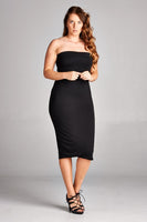 Plus Solid Knit Tube Dress