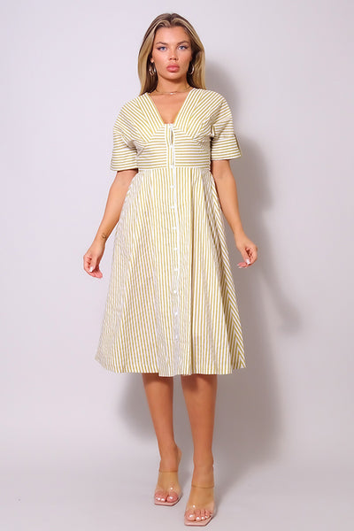 MUNA STRIPED LINEN SUN DRESS