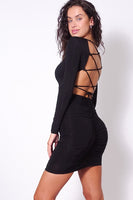 Lattice Back Mini Dress