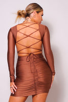 Lattice Back Mini Dress