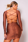 Lattice Back Mini Dress