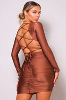 Lattice Back Mini Dress