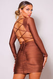 Lattice Back Mini Dress