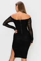 SEXY OFF SHOULDER SWEETHEART RUCHED MINI DRESS