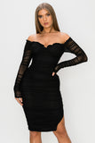 SEXY OFF SHOULDER SWEETHEART RUCHED MINI DRESS