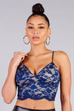 Yarely Lace Crop Top (Blue)